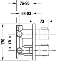 Vorschau: Duravit Duschthermostat eckig, Unterputz mit Grundkörper, chrom