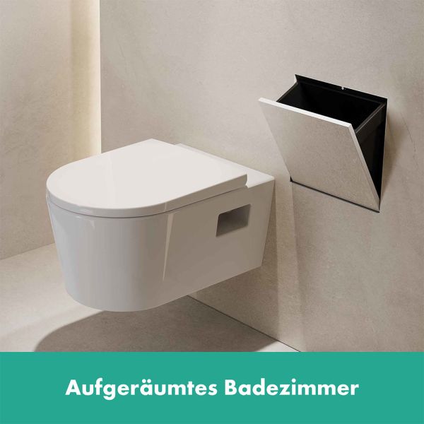 Hansgrohe XtraStoris Rock Einbau-Abfalleimer mit befliesbarer Tür 30x30x10cm