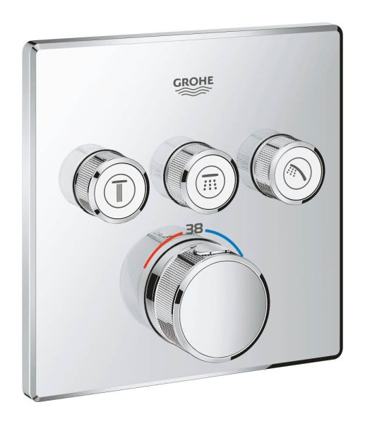 Grohe Grohtherm SmartControl Duschsystem Unterputz mit Rainshower SmartActive 310 Cube, chrom