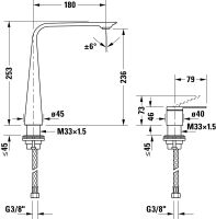 Vorschau: Duravit D.1 2-Loch Waschtischarmatur XL, chrom