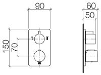 Vorschau: Dornbracht LULU UP-Thermostat mit 2-Wege-Mengenregulierung