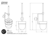 Vorschau: Giese Gifix Uno Wand-Toilettenbürstengarnitur, Kristallglas, zum Kleben und Schrauben, schwarz matt