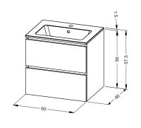 Vorschau: RIHO Spring Dew Waschtisch mit Waschtischunterschrank 60x46cm