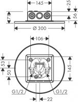 Vorschau: Axor ShowerSolutions Kopfbrause 300 2jet Decke