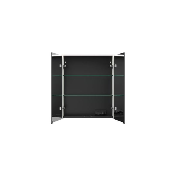 Burgbad Eqio Spiegelschrank mit horizontaler LED-Beleuchtung und 2 Spiegeltüren, 65x80cm