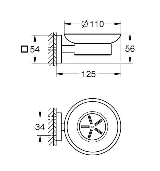 Grohe QuickFix Start Cube Seifenschale mit Halter, zum Kleben oder Bohren