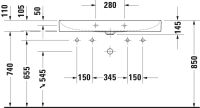 Vorschau: Duravit DuraSquare Waschtisch 100x47cm, ohne Überlauf, mit Wondergliss, mit nicht verschließbarem Ablaufventil, weiß 23531000431