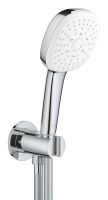 Vorschau: Grohe Tempesta Cube 110 Wandhalterset mit Wandanschlussbogen, 3 Strahlarten, wassersparend, chrom 26910003