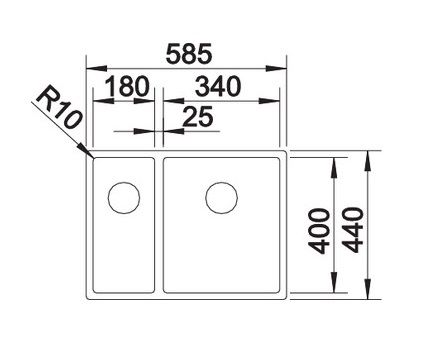 Blanco Claron 340/180-IF Doppel-Edelstahlspüle, edelstahl seidenglanz