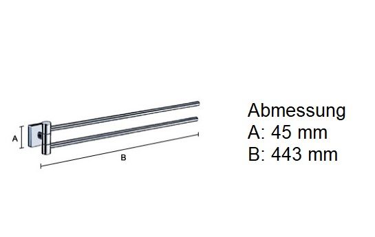 Smedbo House schwenkbare Handtuchstange 44cm, chrom