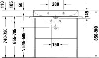 Vorschau: Duravit DuraSquare Waschtisch 80x47cm, ohne Überlauf, mit Wondergliss, mit nicht verschließbarem Ablaufventil, weiß 23538000791