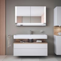 Vorschau: Duravit Qatego Waschtisch 120x47cm, wandhängend, mit Hahnloch, HygieneGlaze, weiß