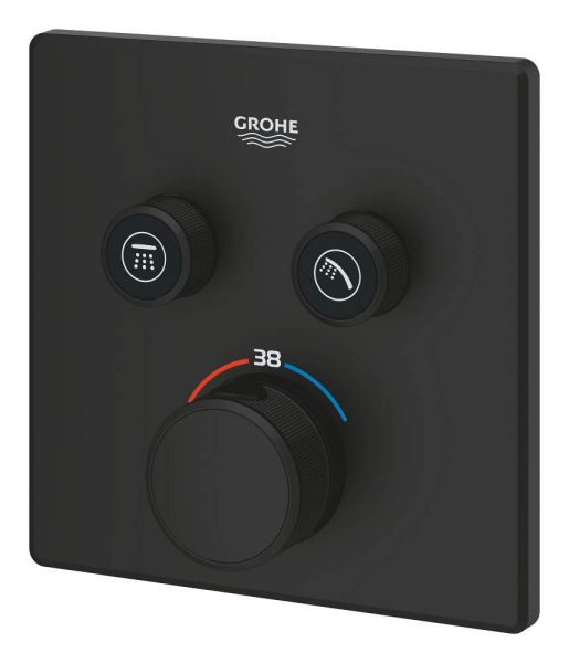 Grohe Grohtherm SmartControl Thermostat Fertigmontageset eckig, phantom black