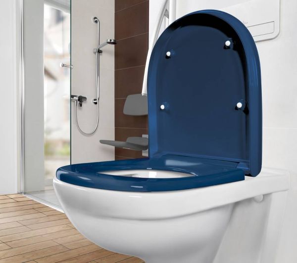 Villeroy&Boch ViCare WC-Sitz ohne Absenkautomatik, oval, Blue AntiBac 9M7261P11