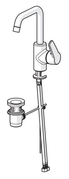 Hansa Hansapolo Waschtisch-Einhand-Einlochbatterie mit Ablaufgarnitur, schwenkbar, chrom