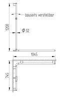 Vorschau: Avenarius free living! Eck-Handlauf mit Brausestange, Rohr Ø3,2cm, mit Gleiter, chrom