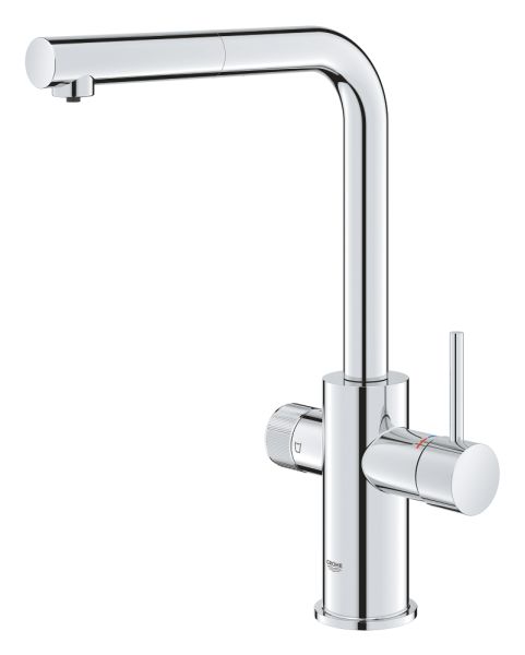 Grohe Blue Pure Minta Einzelarmatur, herausziehbarer L-Auslauf mit Filterfunktion, chrom 30601000