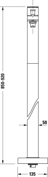 Duravit Manhattan Einhebel-Wannenmischer bodenstehend eckig, chrom