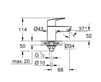 Vorschau: Grohe BauLoop Standventil XS-Size, wassersparend, chrom