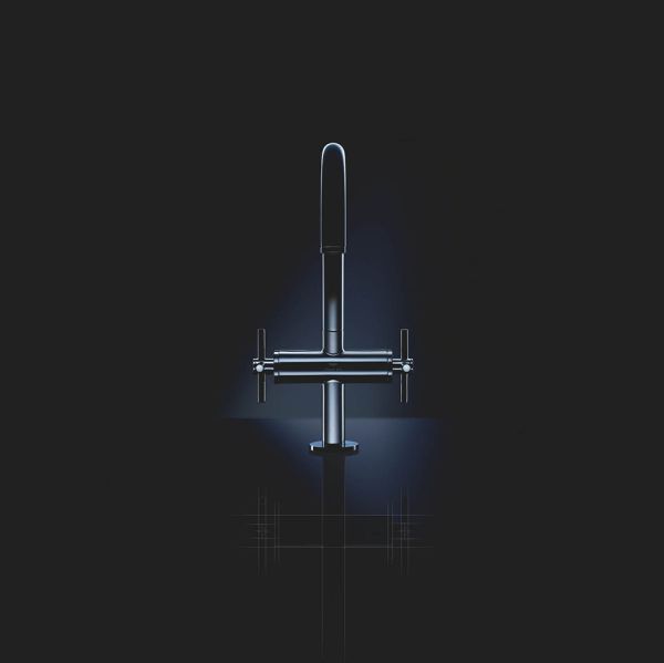 Grohe Atrio 2-Griff-Waschtischmischer L-Size mit Kreuzgriffen, Push-Open, wassersparend, chrom 21144000