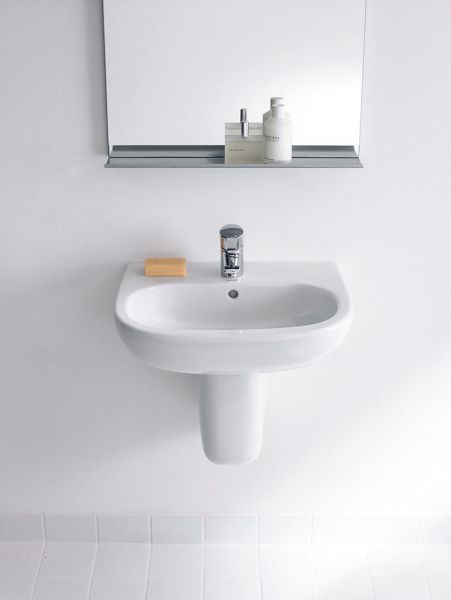 Duravit D-Code Waschtisch 55x43cm, mit Überlauf, ohne Wondergliss, weiß 2310550000