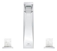 Vorschau: Grohe Allure Brilliant 3-Loch Waschtischarmatur L-Size mit White Attica Ceasarstone Trapezgriffen