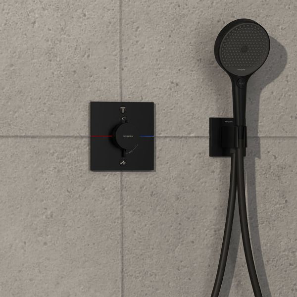 Hansgrohe ShowerSelect Comfort E Thermostat Unterputz für 2 Verbraucher, schwarz matt
