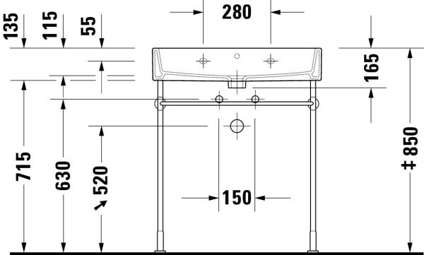 Duravit Vero Air Waschtisch 70x47cm, mit Überlauf, ohne Wondergliss, weiß 2350700000