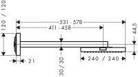 Vorschau: Axor ShowerCollection 24x24 1jet Kopfbrause mit Brausearm