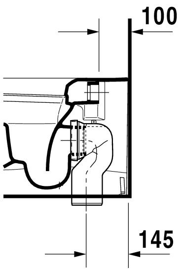 Duravit ME by Starck Stand-WC Tiefspüler Spülrand halb offen, weiß