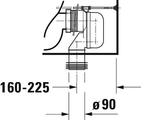 Duravit White Tulip Stand-WC für Kombination, Tiefspüler, spülrandlos, weiß