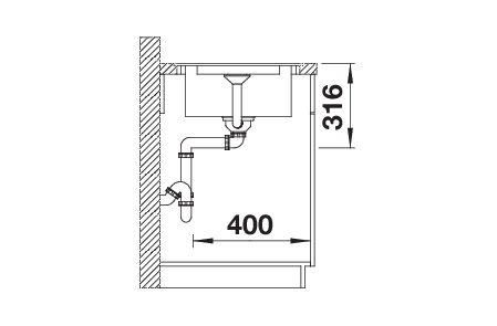 Blanco SILGRANIT® Adira 45 S-F Küchenspüle mit Ablauffernbedienung, Becken reversible einbaubar