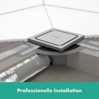 Vorschau: Hansgrohe RainDrain Spot Komplettset 15/15cm Punktablauf & Installationsset, edelstahl gebürstet