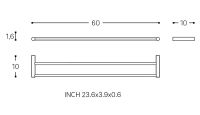 Vorschau: Cosmic Logic Doppelte Handtuchstange 60cm, schwarz matt