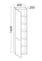 Burgbad Crono Hochschrank mit 1 Tür HSGM040LF1786G0141