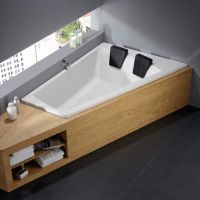 Vorschau: Repabad Genf Duo Eck Badewanne 180x130/65cm, Ecke rechts, weiß