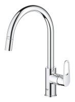 Vorschau: Grohe BauFlow Einhand-Küchenarmatur mit C-Auslauf, ausziehbar, chrom