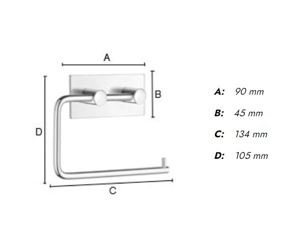 Smedbo Square Design selbstklebender Toilettenpapierhalter, edelstahl gebürstet