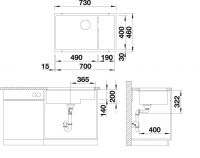 Vorschau: Blanco Subline 700-U Level Granitspüle SILGRANIT® , mit integrierter Funktionsebene