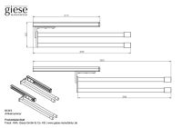 Vorschau: Giese Handtuchhalter doppelt 38cm, ausziehbar bis 56cm, silber eloxiert/chrom