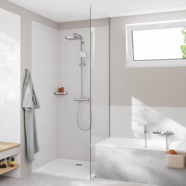 Grohe Tempesta System 250 Cube Duschsystem mit Thermostat, wassersparend, chrom