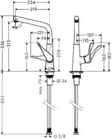 Vorschau: Hansgrohe Metris M71 Einhebel-Küchenmischer 320 für Vorfenstermontage, chrom