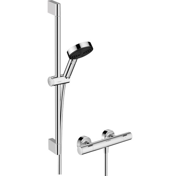 hansgrohe Pulsify Select S Brausesystem 105 Brausestange 65cm EcoSmart Ecostat Fine 3 jet Handbrause