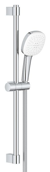 Grohe Tempesta Cube 110 Brausestangenset 60cm mit Metallbrauseschlauch 175cm, 2 Strahlarten, chrom 26904003 