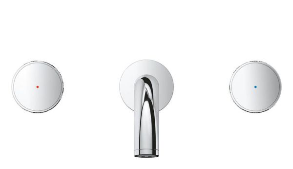 Grohe Atrio 3-Loch-Waschtischarmatur Unterputz, Knopfbetätigung, Ausladung 18cm