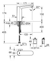 Vorschau: Grohe Eurosmart Cosmopolitan E Infrarot-Elektronik für Waschtisch L-Size, Batteriebetrieb, chrom