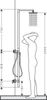 Vorschau: Axor Starck Nature Duschsäule mit Kopfbrause 240 1jet tech. Zeich.