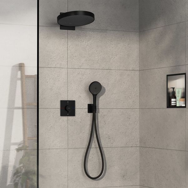 Hansgrohe ShowerSelect Comfort E Thermostat Unterputz für 2 Verbraucher, schwarz matt