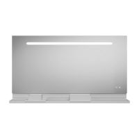 Vorschau: Burgbad Fiumo Leuchtspiegel mit horizontaler LED-Beleuchtung, Wandablage mit Pliséefront und Reling SFXU140F3956