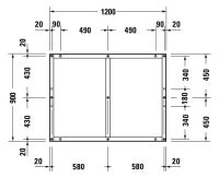 Vorschau: Duravit Tempano Fußgestell höhenverstellbar 70 - 100mm 1200x900x85mm